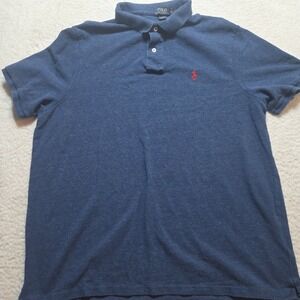 Polo Ralph Lauren Polo Shirt Men 2XL Blue Pony Red Short Sleeve Classic Fit